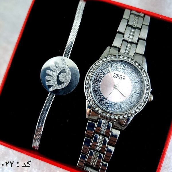 ساعت و دستبند زنانه فلزی کد 022