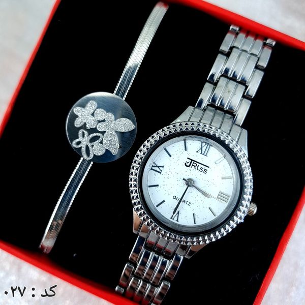 ساعت و دستبند زنانه فلزی کد 027