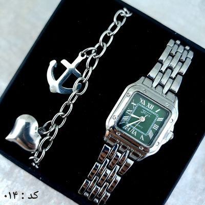 ساعت و دستبند زنانه فلزی کد 014