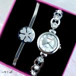 ساعت و دستبند زنانه فلزی کد 007