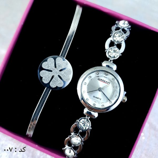 ساعت و دستبند زنانه فلزی کد 007