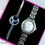 ساعت و دستبند زنانه فلزی کد 005