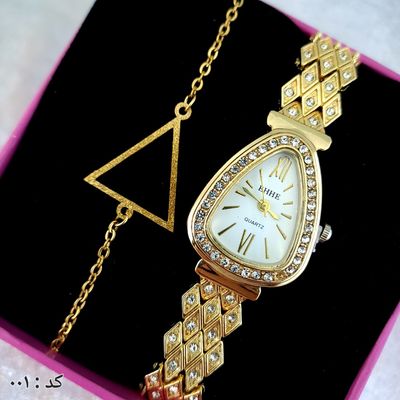 ساعت و دستبند زنانه فلزی کد 001