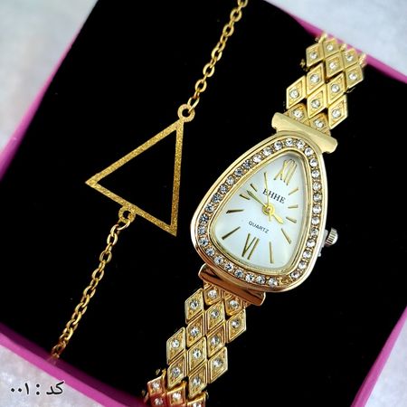 ساعت و دستبند زنانه فلزی کد 001