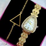 ساعت و دستبند زنانه فلزی کد 001