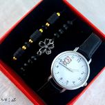 ساعت و دستبند زنانه چرمی کد 107