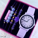 ساعت و دستبند زنانه چرمی کد 102