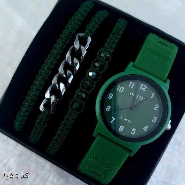 ساعت و دستبند زنانه چرمی کد 105