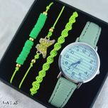 ساعت و دستبند زنانه چرمی کد 108