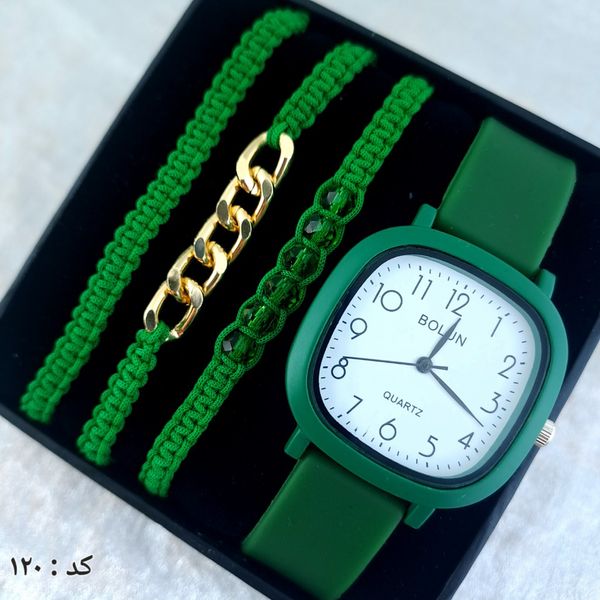 ساعت و دستبند زنانه چرمی کد 120