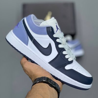 کتونی جردن 1 لو مه نیلی سفید Jordan 1 Low White Indigo Haze