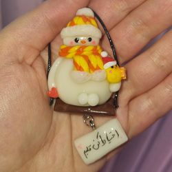 اویز ماشین ادم برفی و جوجه