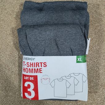 زیرپوش آستین کوتاه یقه گرد 3 عددی مردانه برند لیورجی مدل طوسی تیره یقه گرد