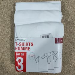 زیرپوش آستین کوتاه یقه هفت 3 عددی مردانه برند لیورجی مدل سفید یقه هفت