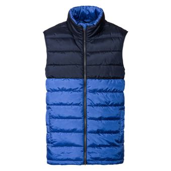 پافر لایت بدون آستین مردانه برند لیورجی مدل دورنگ آبی و سرمه‌ای 2304