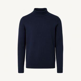 ریزبافت یقه اسکی مردانه برند لیورجی مدل سرمه ای 4584