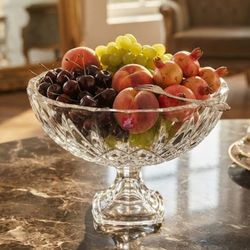 ظرف میوه کریستالی پایه‌دار شیک و لوکس ، میوه‌خوری دکوری پذیرایی
