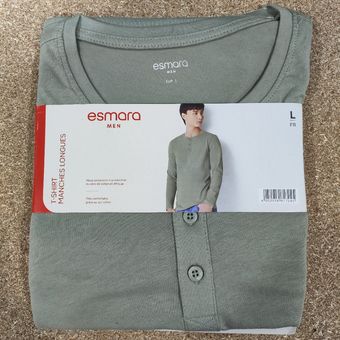 تیشرت آستین بلند مردانه نخی سه دکمه برند اسمارا من مدل سبز روشن 481126