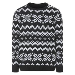 بافت پلیور وینتیج طرح ژاکارد مردانه برند لیورجی مدل سیاهوسفید با الگوی هندسی کلاسیک 482488