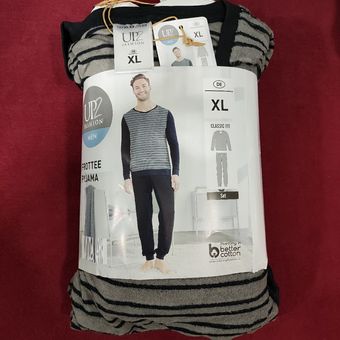 ست بلوز و شلوار حوله ای راحتی مردانه برند آپ تو فشن مدل قرمز خاکستری راه راه 836727