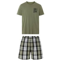 ست تیشرت و شلوارک مردانه برند لیورجی مدل زیتونی 464290