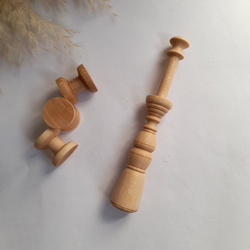 ست دوک و قرقره چوبی