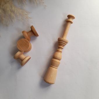 ست دوک و قرقره چوبی