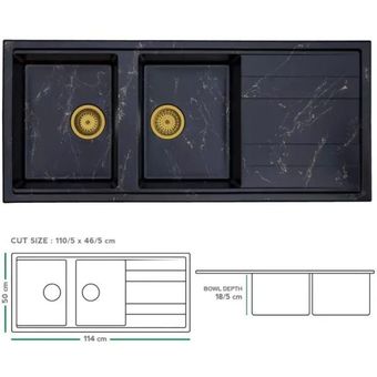 سینک گرانیتی طرح ماز دارای دولگن