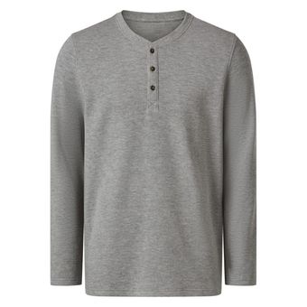 تیشرت آستین بلند پاییزه بیسکویتی مردانه برند لیورجی مدل طوسی ملانژ 481092