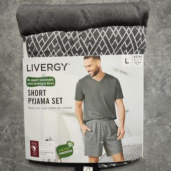 ست تیشرت آستین کوتاه و شلوارک مردانه لیورجی مدل 453883 خاکستری