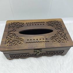 جا دستمال کاغذی چوبی طرح قفل دار