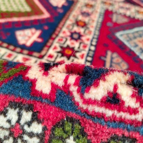 فرش دستباف سایز مربع چهار متری خشتی پشمی (تمام پشم یلمه طرح خشتی) کد 6280