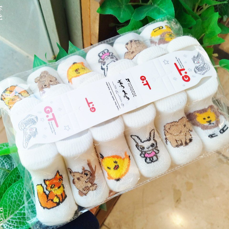 جوراب عمده نوزادی سایز نوزاد تا 12 ماه پنبه اعلا طرح جوجه ویژگی دارای پاپوش طلقی