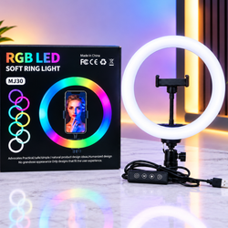 رینگ لایت 30 سانتی متری مدل MJ30 RGB Ring Light رنگی