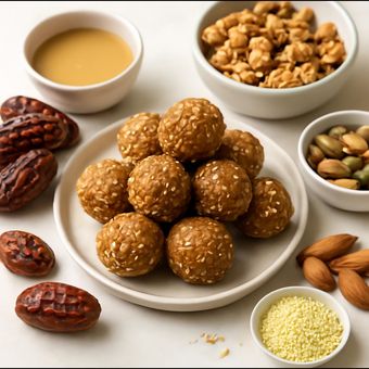 توپک انرژی‌زای خرمایی و مغزیجات 500گرمی