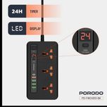 🔌 چندراهی و هاب شارژ هوشمند از برند Porodo مدل سری PD-FWCH013 با کابل 2 متری