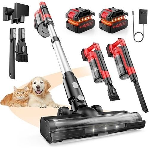جاروبرقی شارژی عصایی WECLEAN V4 یک جارو برای زمین، فرش، مبل و گوشههای سختدسترس