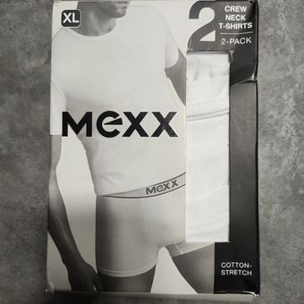 زیرپوش آستین کوتاه یقه گرد دو عددی مردانه برند مکس Mexx مدل سفید یقه گرد 31905