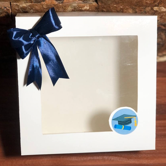 پک پذیرایی|پک دفاعیه|پک فارغ التحصیلی با برچسب و روبان سرمه ای