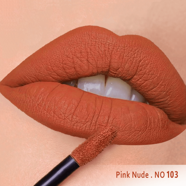 رژ لب مایع مخملی مات سرژه کد 103 | رنگ پینک نیود (Pink Nude)