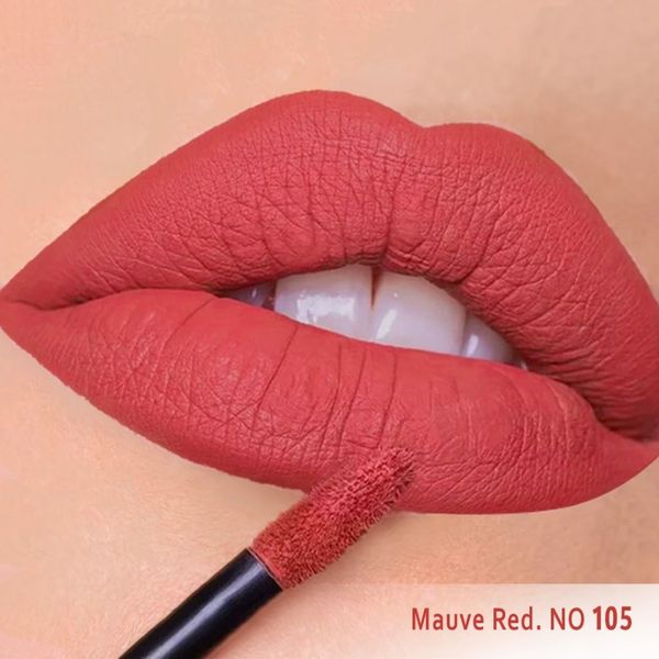 رژ لب مایع مخملی مات سرژه کد 105 | رنگ موو رد (Mauve Red)