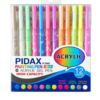 روان نویس 12 رنگ نقاشی پیداکس PIDAX کد p-940 اکریلیک