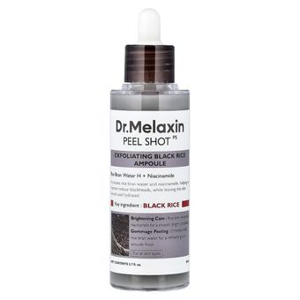 آمپول پیل شات برنج سیاه لایه بردار و روشن کننده دکتر ملاکسین (Dr.Melaxin Peel Shot Exfoliating Black Rice Ampoule)