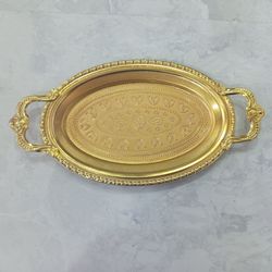 سینی مدل باغ طلایی بیضی رنگ ثابت