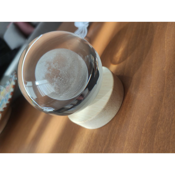 چراغ خواب گوی کریستال ماه تک قطر 8
