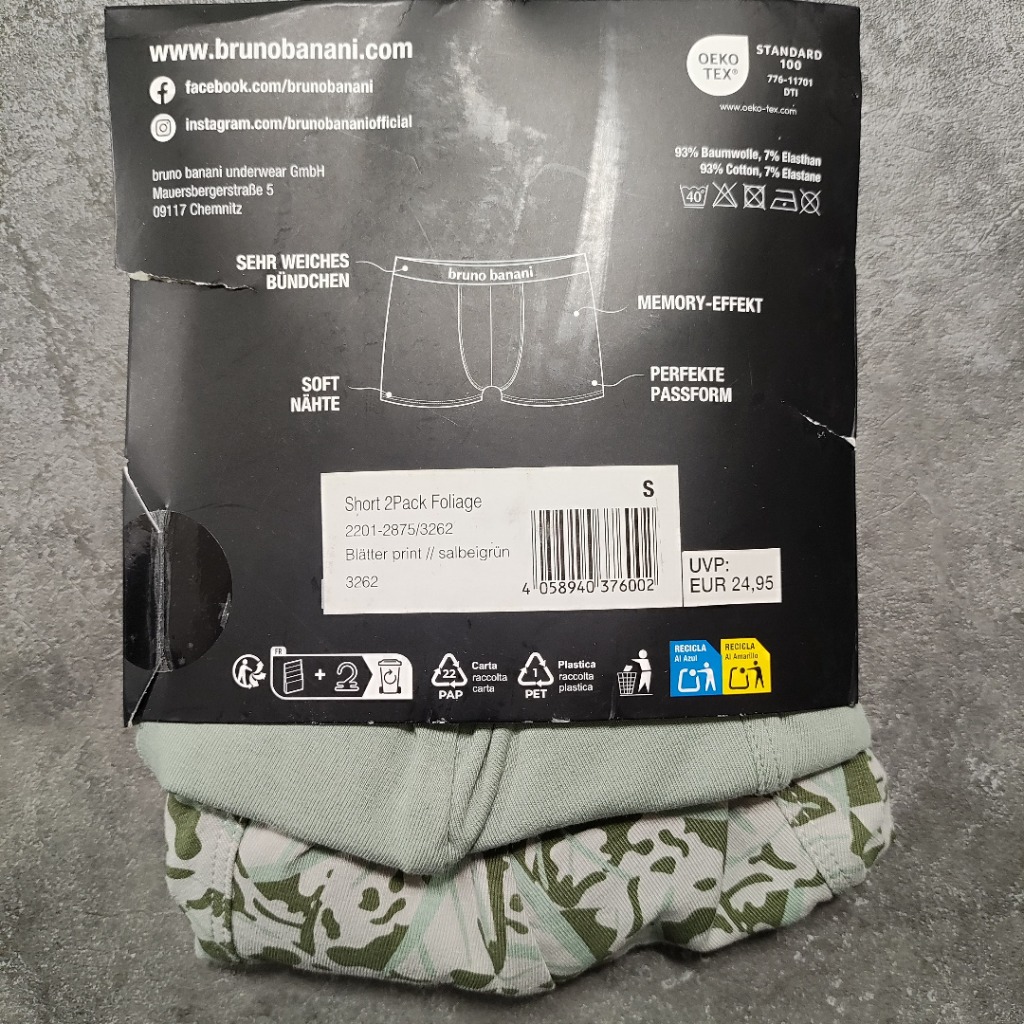 شورت مردانه دو عددی برند bruno banani مدل 376002