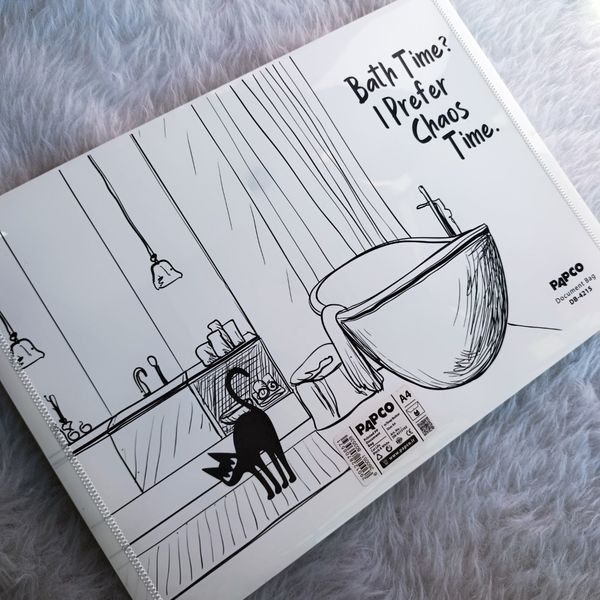 پوشه دکمه دار طرح دار پاپکو