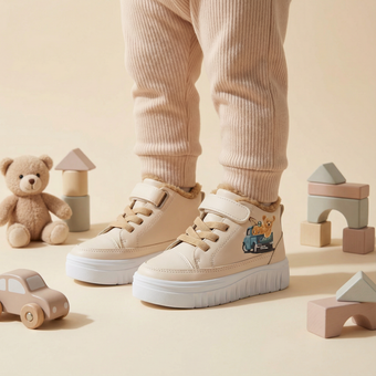 نیم بوت بچگانه خزدار خرسی (کرم)