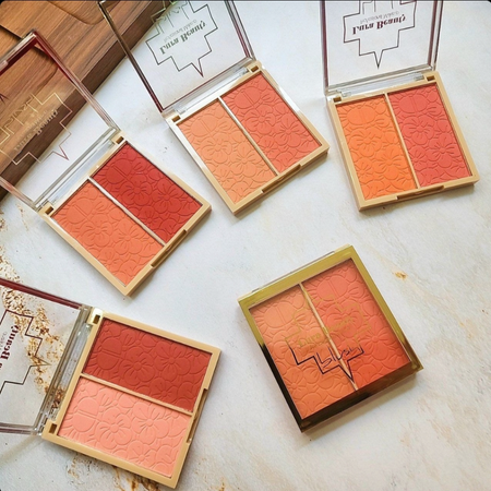 رژگونه گل دو عددی اورجینال lura beauty