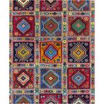 فرش دستباف سایز نیم قالیچه دو در یک (تمام پشم یلمه طرح خشتی) کد 6286